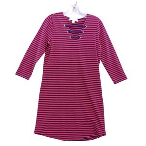 Michael Kors‎ Striped Dress Lace Up Casual Tunic Red Blue XS